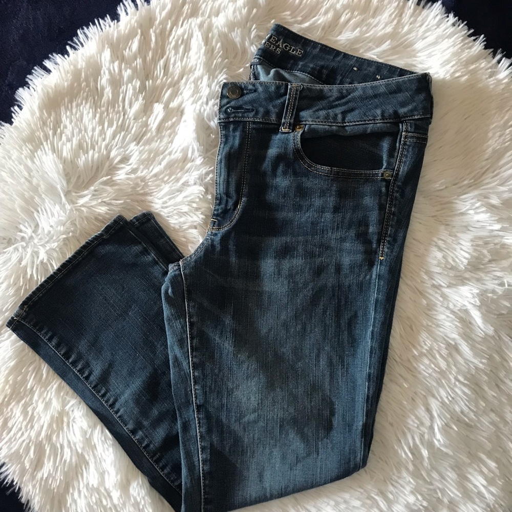 American Eagle Artist Crop Dark Wash Jeans